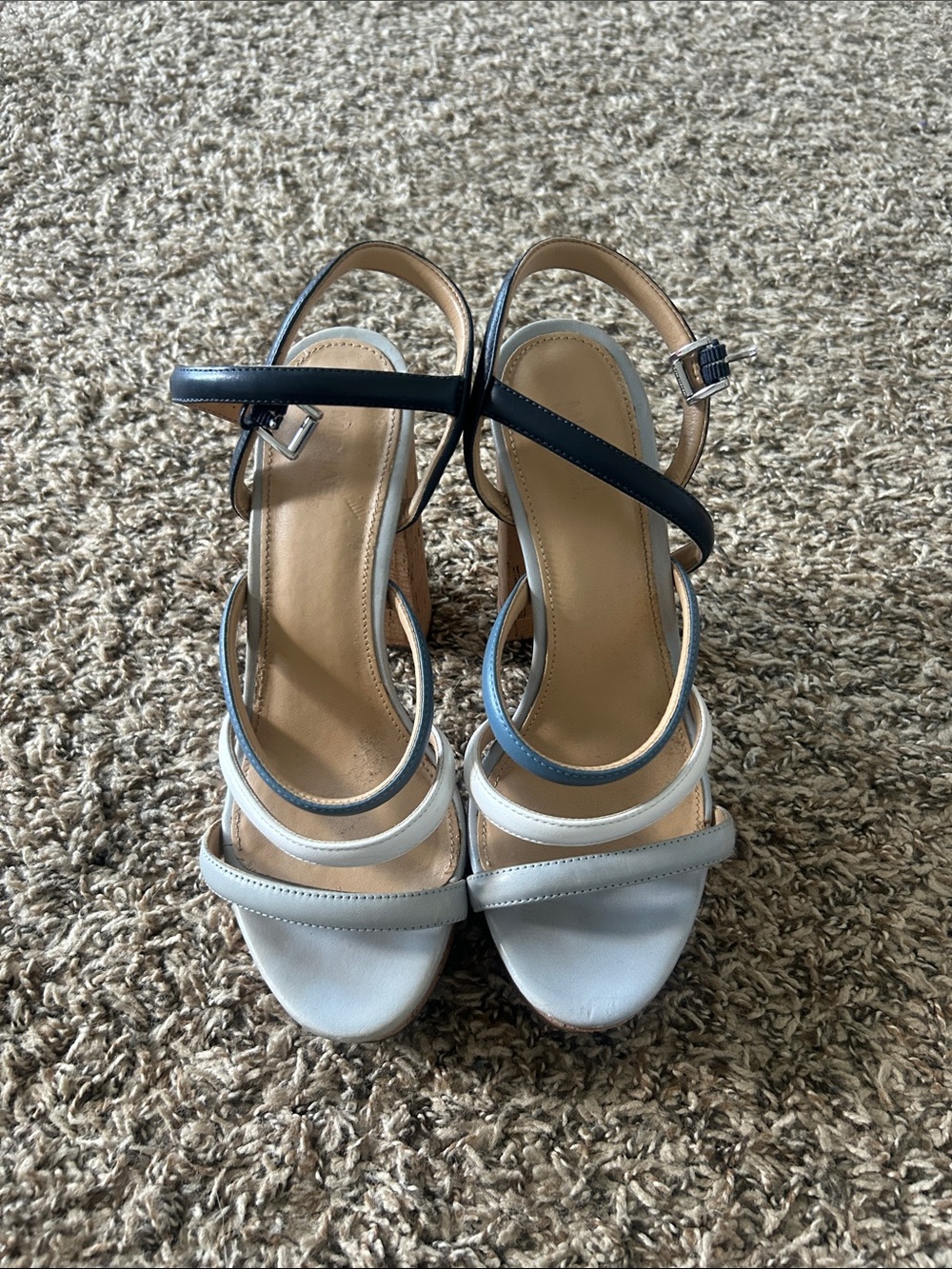 Michael Kors Two-Tone Strappy Heels in White & Black